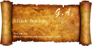 Glück Adrián névjegykártya